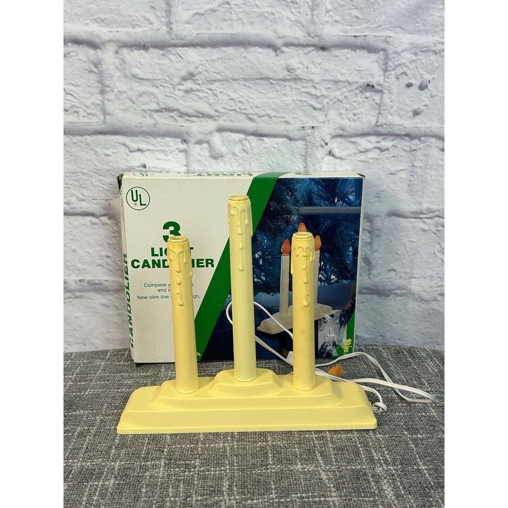 Vintage Noma 3‎ Light Candolier Christmas Holiday Candle Decor w Box